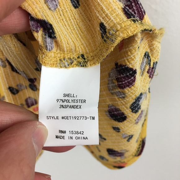 Melloday Mustard Ruffle Sleeve Scoop Neck Animal Print Sleeve Bohemian Blouse M - Picture 6 of 8